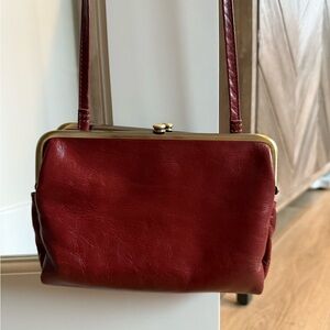 Elegant Burgundy Leather Hobo Shoulder Bag